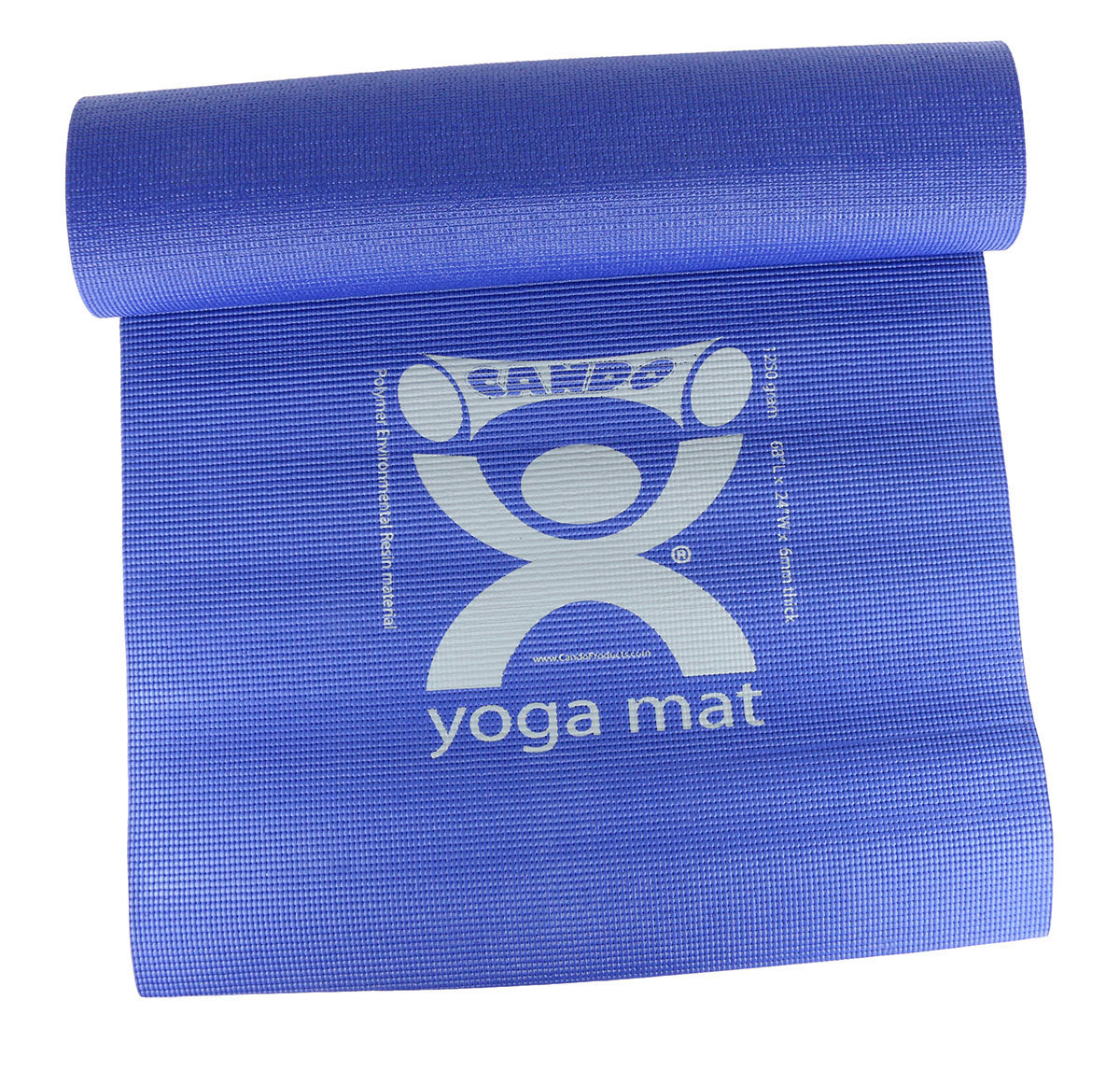 CanDo Yoga Mat, Blue, 68" x 24" x 0.12", Case of 12