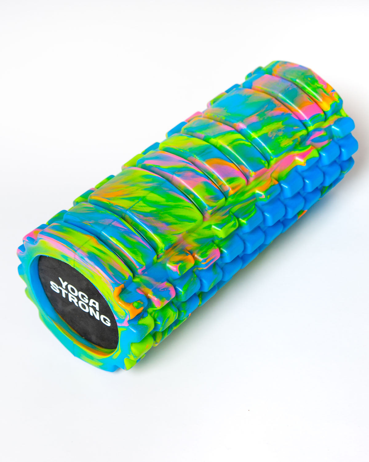 Yoga Strong, Medium Density Ridged Foam Roller, Blue Tie Dye