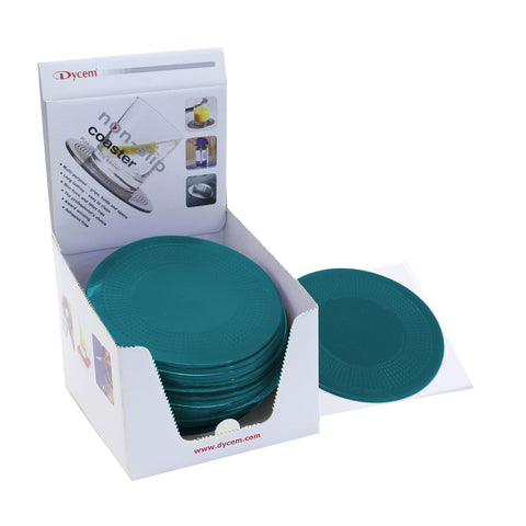 Dycem 5.5" round table mat display, 25/dispenser, green