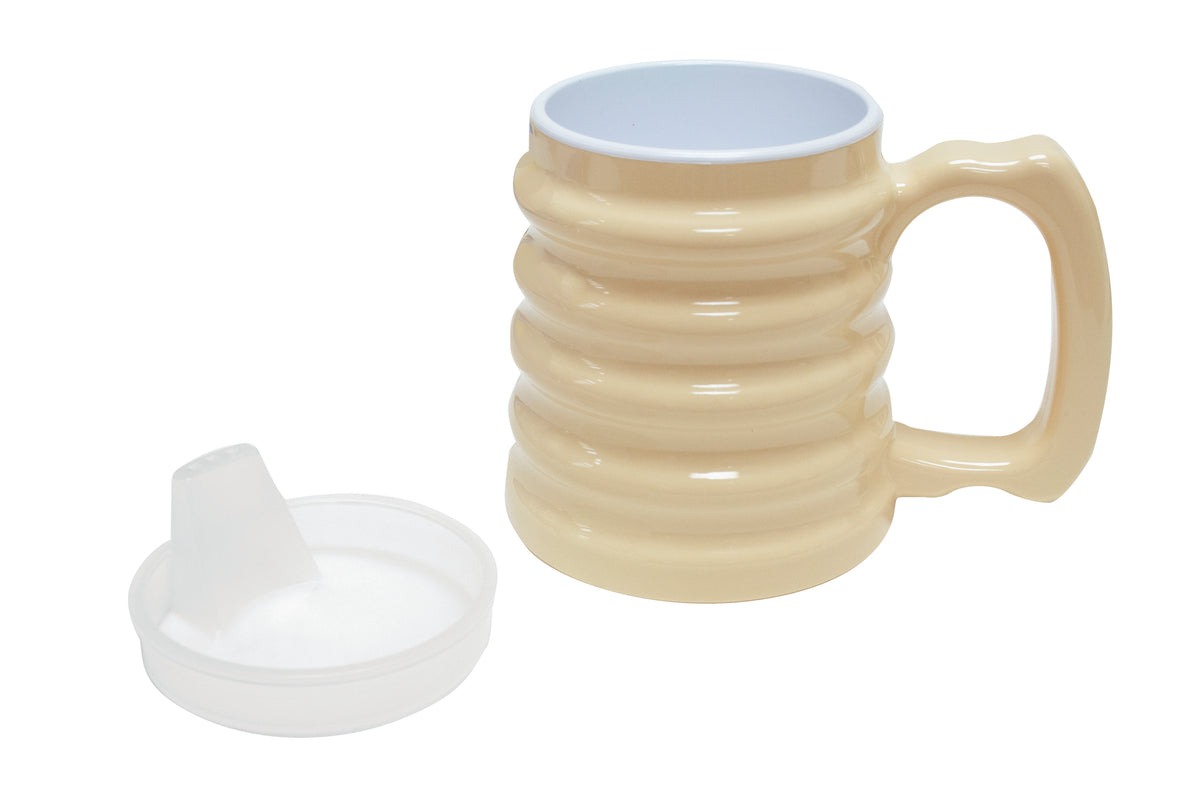 Hand-to-hand mug 10oz with spout lid