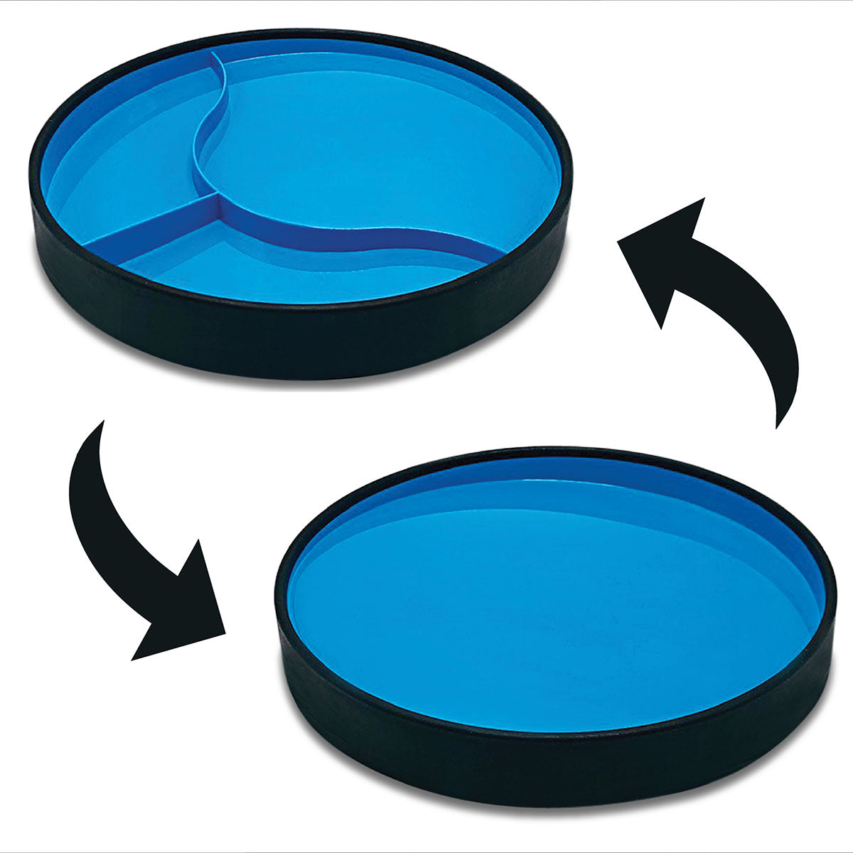 STAYnEAT Plate, Divided Suction, Slope n Scoop Dish, Small, Blue, Each