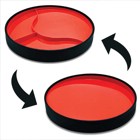 STAYnEAT Plate, Divided Suction, Slope n Scoop Dish, Large, Red, Each